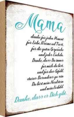 Produktbild von vianmo Holzschild 30x20 cm Mama Danke dass es Dich gibt Familie Freunde