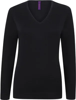 Produktbild von Henbury H721 | Ladies Lightweight V Neck Jumper - Farbe: Navy - Größe: L