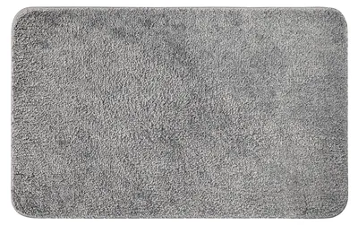 Produktbild von Teppich-Badematte, Badteppich, Bettvorleger, rutschfeste Badematte, saugfähige Duschmatte, waschbare Fußmatte für Wohnzimmer, Schlafzimmer und Badezimmer, 60 x 90 cm, grau