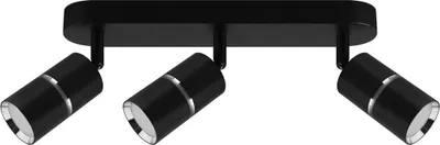 Image de Plafonnier GU10 3-flamme noir/chrome aluminium