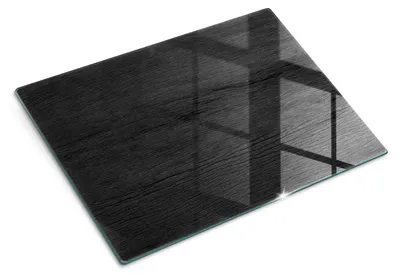 Produktbild von Glas Schneidebrett - 40x30 cm - Küchenbrett - Hartglas - Arbeitsplattenschutz - Servierbrett - Hitzebeständig - Schwarzes Holzbrett