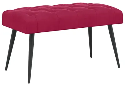 Image de Banc vidaXL capitonné, bordeaux, 80 x 40 x 46 cm, velours