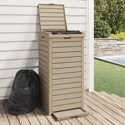 Produktbild von Cloris Designermöbel Outdoor-Mülltonne Hellbraun 41x41x86 cm Polypropylen 2024 Neu
