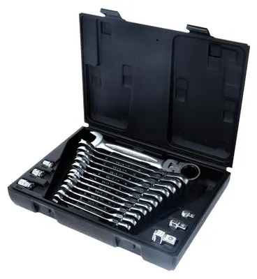 Obrázek produktu pro KS TOOLS GEARplus Gelenk-Ratschenringmaulschlüssel-Satz 18-tlg.feststellbar 503