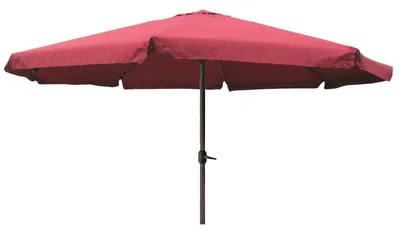 Produktbild von Sonnenschirm Alu Ø4m mit Kurbel mit Krempe Gartenschirm Sonnenschutz, Farbe:rot