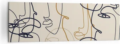 Produktbild von Bild auf Leinwand - Leinwandbild - Einteilig - Frau Gesicht Linie - 160x50cm - Wand Bild - Wanddeko - Wandbilder - Leinwanddruck - Bilder - Wanddekoration - Leinwand bilder - Wandbild - AB160x50-5109