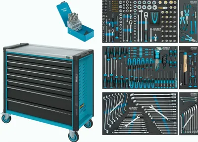 Image de Hazet Chariot à outils 179NXXL-7/340 B959xP518xH1020mm 600kg 7 tiroirs 340pcs Tôle d'acier - 179NXXL-7/340