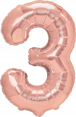 Immagine prodotto di Palloncino in foil numero TRE 3 oro rosa, 100 cm