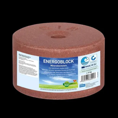 Produktbild von Mineralfutter Energoblock Salzleckstein 3 kg für Rinder Pferde Schafe Ziegen Wild