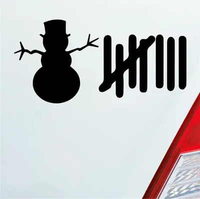 Produktbild von Auto Aufkleber Strichliste Liste Schnee Winter Snowman 15x8 cm Schwarz Matt Sticker Heckscheibenaufkleber
