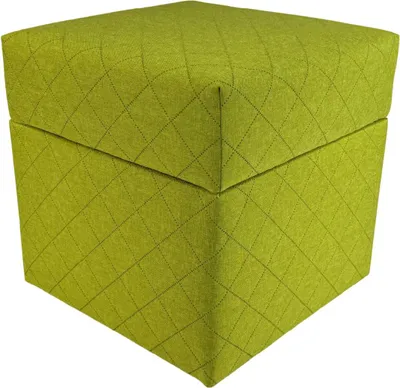Zdjęcie produktu dla Pufa SAWANA 40x40 cm pikowana kwadratowa otwierana do salonu ze schowkiem limonkowa