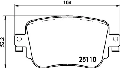 Produktbild von HELLA 8DB 355 021-911 Bremsbeläge Satz Hinten Bremsklötze für SKODA Octavia III Combi (5E5) für VW SHARAN (7N1, 7N2) für SEAT Leon ST (5F8)