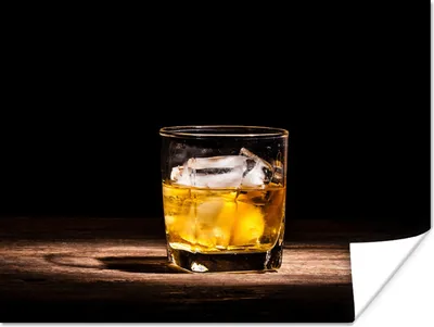 Produktbild von MuchoWow® Poster Whiskey - Alkohol - Glas 160x120 cm - Foto Plakat