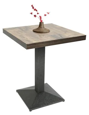 Obrázek produktu pro Barový stolek, rozměry 75 cm x 75 cm, kovová konstrukce, dřevěná deska, vhodný pro 4 osoby