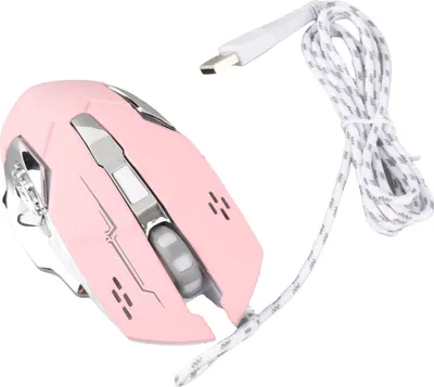 Zdjęcie produktu dla Mysz do gier Annadue RGB, optyczna mysz komputerowa USB, przewodowa mysz do gier z 4 regulowanymi wartościami DPI do 3600, cicha i ergonomiczna mysz dla graczy do Windows 7/8/10/XP (różowa)