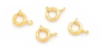Produktbild von Vintageparts Federringe Messing 18k Goldbeschichtung 7mm Öse 4 Stück