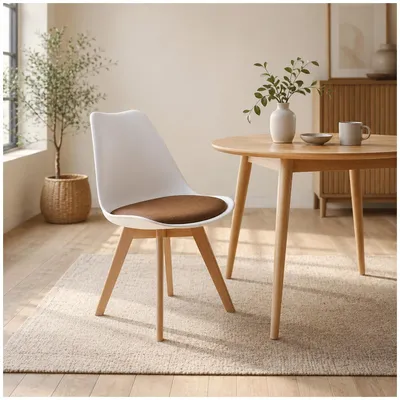 Produktbild von Stuhl Atlanta Weiß, Webstoff Braun