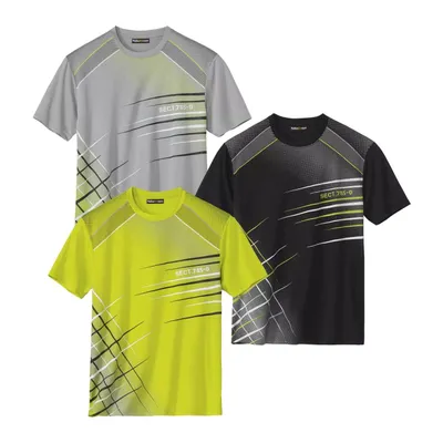 Produktbild von Atlas For Men - T-Shirt für Herren - Aktiv(3er-Pack) AF1039 (M) (Grau/Schwarz/Grün)