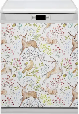 Produktbild von Dekorative Magnetmatte Küche Geschirrspüle 60x80 cm  Magnet für Spülmaschine  - Waldtiere