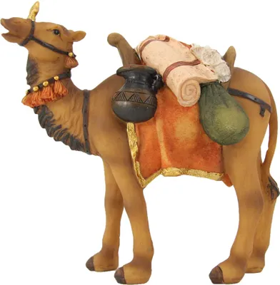 Produktbild von FADEDA Kamel  / Höhe:13 cm / handbemalt / detailgetreue Krippen Figuren - Weihnachten Tisch Dekoration Krippe Zubehör