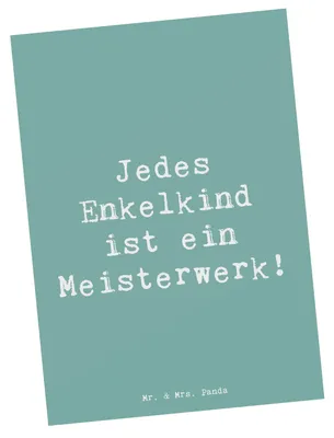 Produktbild von Mr. & Mrs. Panda Grußkarte Spruch Enkelkinder Meisterwerk - Meeresbrise - Geschenk, einzigartige Designs, Ansichtskarten, Familie, Fotokarte, Einzigartigkeit, Freude