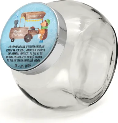 Produktbild von Mr. & Mrs. Panda Kaffeedose Igel Maronen XL 2000ml - Eisblau - Geschenk, Weihnachtsmarkt, Kastanien, schraubglas, keksdose glas, keksglas, Weihnachten, Duft, glasbehälter