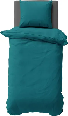 Produktbild von 2 teilige Uni Bettwäsche 135x200 cm Mikrofaser Petrol Türkis Bettbezug Garnitur Set
