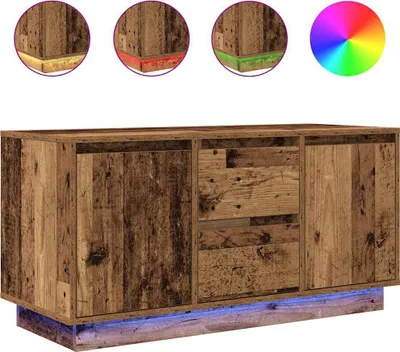 Obrázek produktu pro vidaXL TV skříňka s LED světly, vzhled starého dřeva 100x41x50 cm