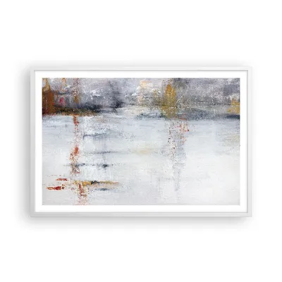 Produktbild von Gerahmtes Poster - Weißer Rahmen - Abstraktion weiß verschwommen - 91,5x61 cm - Wand Bild - Wanddeko - Wandbilder - Kunstposter - Wandposter - Bilderrahmen - Bilder - Kunstdruck - P2WAA91x61-4535