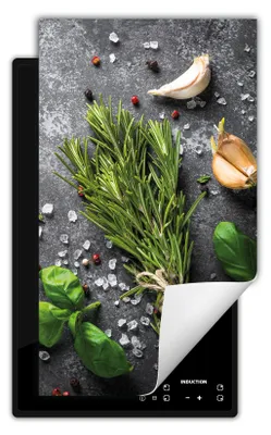 Produktbild von DarHaus Herdabdeckplatte 1 teilig 30x52 cm Anti Rutsch Matte Aufrollbar, schiefer - Gewürze