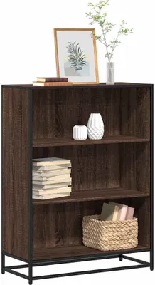 Zdjęcie produktu dla Maison Exclusive – regał na książki w kolorze brązowego dębu 80,5 x 35 x 107,5 cm Materiał drewnopochodny