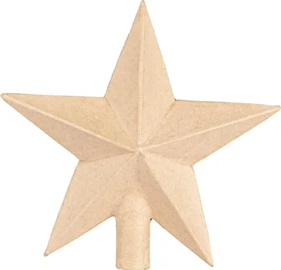 Produktbild von Décopatch NO61C - Christbaumspitze, 20x6×20 cm, ideal für Weihnachtsdeko, Stern, Kartonbraun, 1 Stück