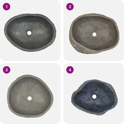 Produktbild von vidaXL Waschbecken Flussstein Oval (45-53)x(34-41) cm