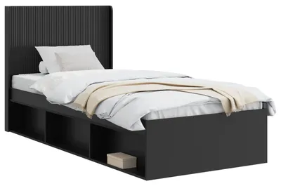 Obrázok produktu pre Posteľový rám s úložným priestorom a čelom Čierna 100 x 200 cm