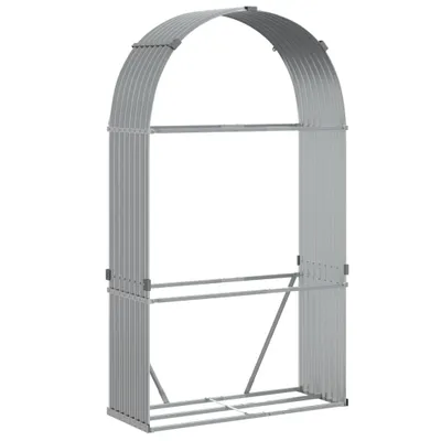 Immagine prodotto di vidaXL Riparo per legna da ardere Grigio chiaro 120x45x210 cm Acciaio zincato