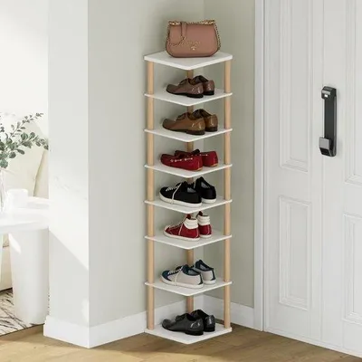 Produktbild von Azomor® Raumspartendes freistehendes Schuhregal mit 8 Ebenen für kompakte Räume