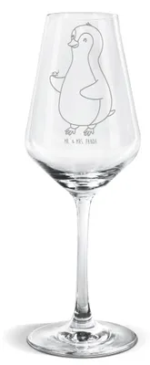 Produktbild von Mr. & Mrs. Panda Weinglas Pinguin Marienkäfer - Transparent - Geschenk, wein glas, Kleine Wunder, Weißwein, Glück, Weißweinkelch, Pinguine, Aufmerksam