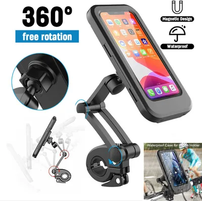 Produktbild von Fahrrad Handyhalterung, wasserdichte Smartphone Halter mit Touch-Screen, 360? Drehbare, Höhenverstellbar für iPhone Samsung Galaxy Huawei zu 6,7 Zoll,