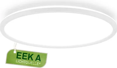 Produktbild von Briloner Tava A LED Deckenlampe, mit EEKA Lichtquelle*, Indirektes Licht, Flach, Weiß, Ø42 x 3 cm