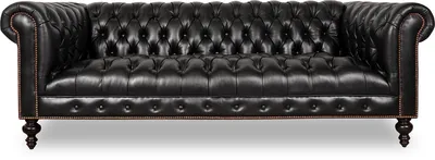 Immagine prodotto di Divano in pelle di alta qualità, modello Chesterfield, prodotto in Inghilterra, colore nero