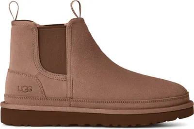 A single brown UGG boot is shown against a white background.