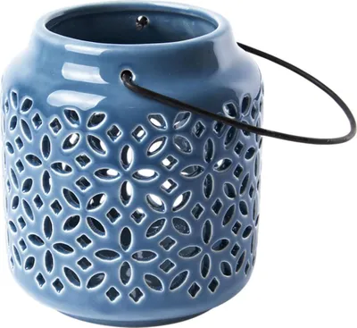 Produktbild von Esschert Design Windlicht S Blau dunkel Ø 9,9 cm