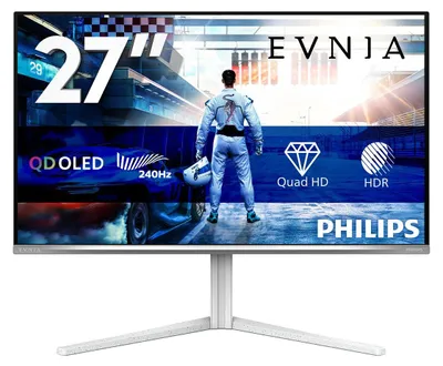 Produktbild von Philips Evnia 6000 27M2N6501L/00, 67,3 cm (26.5"), 2560 x 1440 Pixel, Quad HD, QD-OLED, 0,03 ms, Weiß