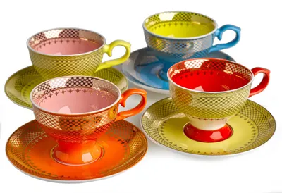Immagine prodotto di POLSPOTTEN Grandma Cup - Set di 4 Tazze in Porcellana Multicolore