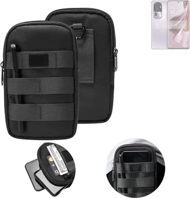 Produktbild von K-S-Trade Holster Gürtel Tasche kompatibel mit Oppo Reno10 PHW110 Handy Tasche Schutz Hülle dunkel-grau viele Fächer, 1x