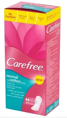 Obrázek produktu pro Wkładki higieniczne, Carefree With  Bavlna Extract, 20 sztuk - Długi termin ważności!