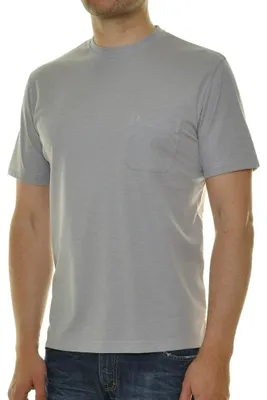 Ragman T-Shirt mit Brusttasche in grau