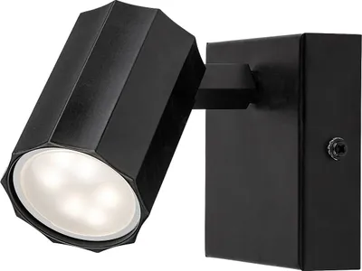 Zdjęcie produktu dla Kinkiet nowoczesny ROGELIO czarny matowy 1xGU10x5W aluminium wym:10x5x12,5cm IP20 Rabalux