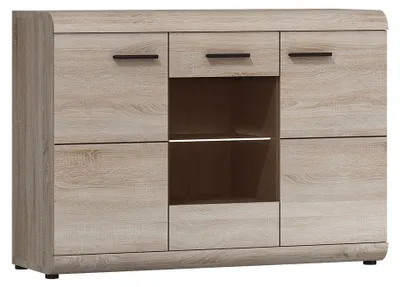 Immagine prodotto di Credenza Link 120x42x86,5 cm in rovere Sonoma con illuminazione a LED, 3 ante