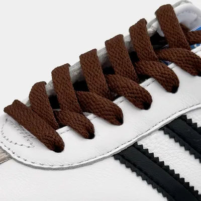 Image de Lacets plats Cacaobrown pour Nike Air Force 1, Jordan & Adidas - Sneaker Flatlaces lacets de chaussures -140cm